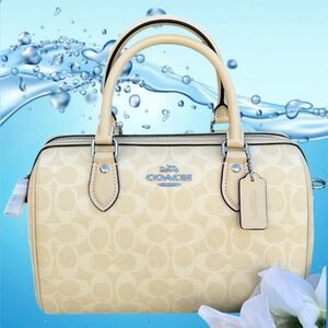 Coach Rowan Satchel Bag In Signature Canvas Crossbody Purse